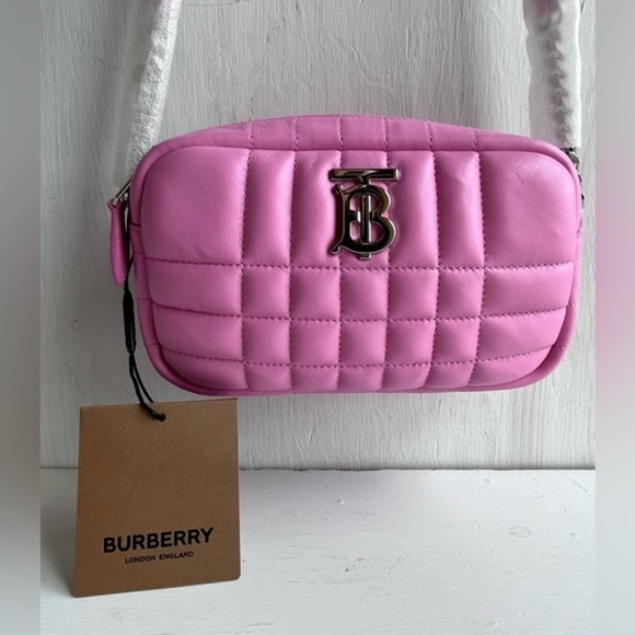 BURBERRY NWT BNIB Mini Lola Quilted Leather Camera Bag primrose pink - Picture 3 of 13